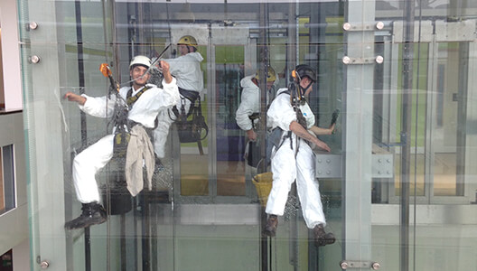 See our abseilers at work